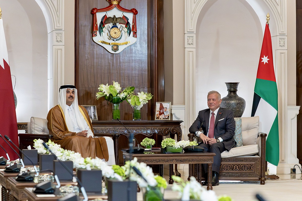 Jordanian king reaffirms solidarity with Doha during Qatari emir’s visit to Amman