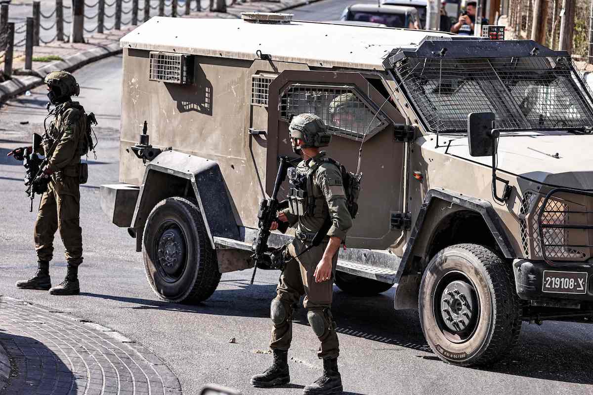 Israeli army soldiers in the occupied West Bank city of Ramallah. Israel has launched widespread military operations in the territory since the Gaza war began. (AFP)
