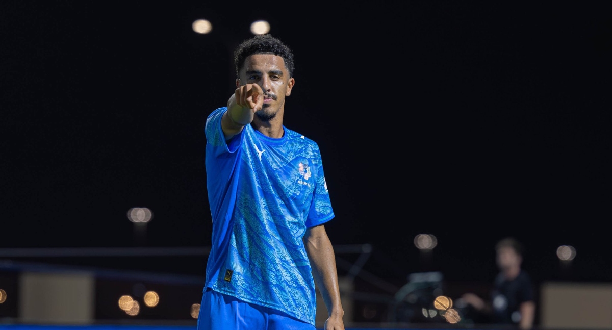 Abdulmalik Al-Oyayari proved to be Neom's match winner against Al-Kholood. (X/@NEOM_SC_EN )