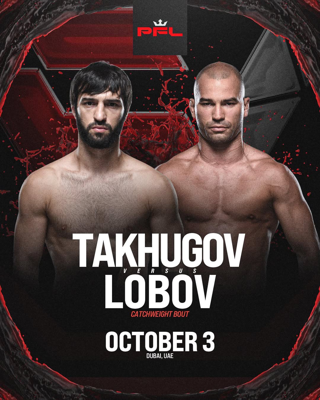 Lobov’s return has been made all the sweeter as he gets to face Tukhugov in a 165-pound catchweight MMA bout on the card at the PFL Champions Series: Road to Dubai — The Rematch, on Oct. 3 at the Coca-Cola Arena in Dubai. (PFL)