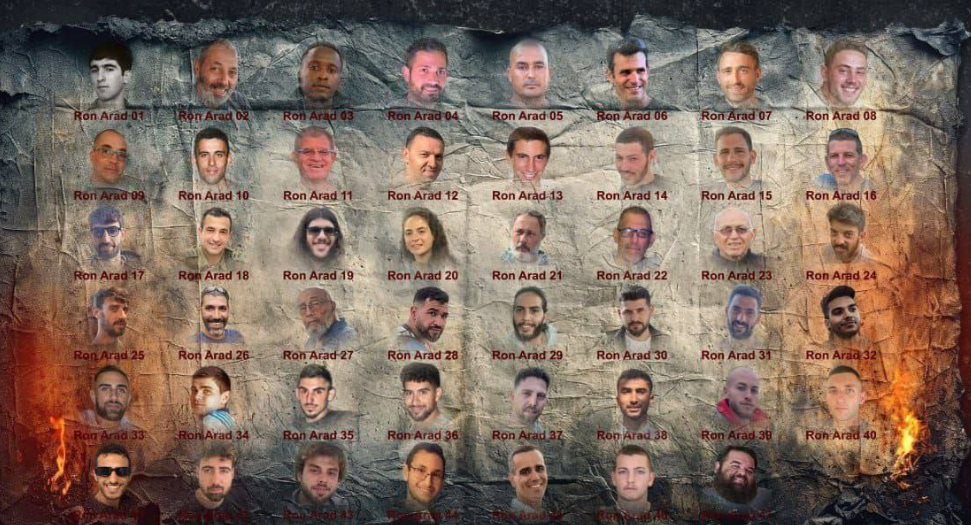Hamas' armed wing published Saturday "farewell" photographs of most of the remaining hostages in Gaza, warning that Israel's assault on Gaza City could endanger them. (X/@clashreport)