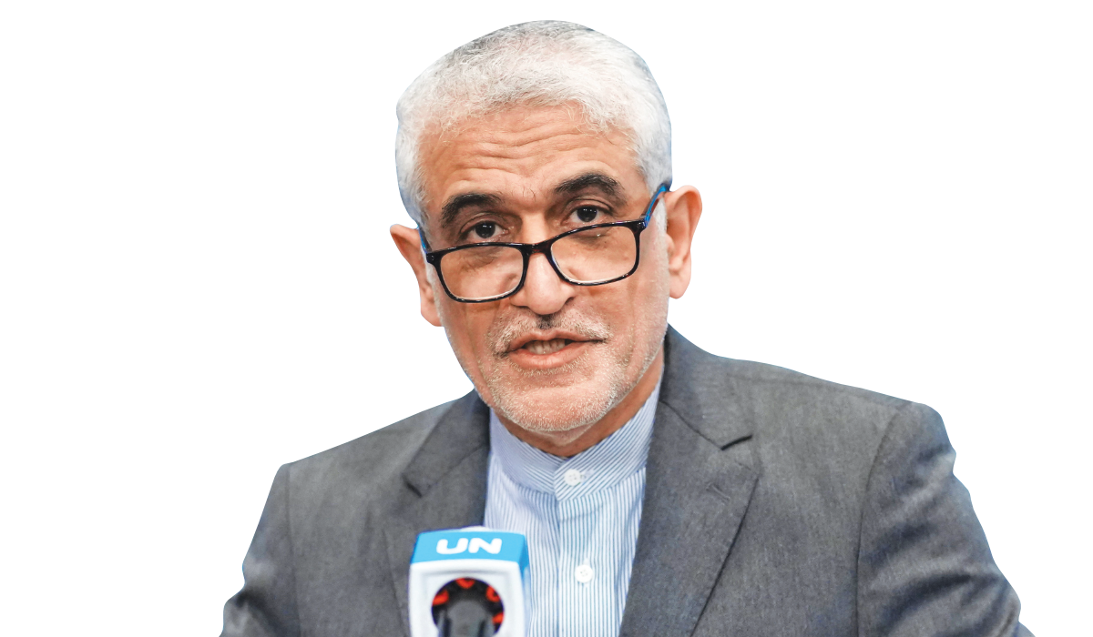 Iran’s Ambassador to the United Nations, Amir-Saeid Iravani, speaks during a stakeout after attending a UN Security Council during a vote on a resolution that would permanently lift UN sanctions on Iran, at UN headquarters in New York City, US, September 19, 2025. (REUTERS)