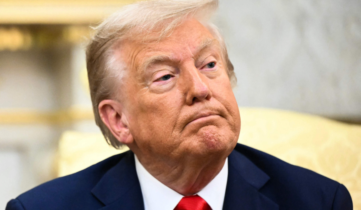 US President Donald Trump speaks to the press during a bilateral meeting with South Korean President Lee Jae Myung in the Oval Office of the White House in Washington, DC, on August 25, 2025. (AFP)