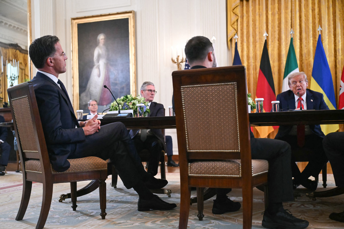 US President Donald Trump speaks during a meeting with European leaders in the East Room of the White House in Washington, DC, on August 18, 2025. (AFP) file photo)