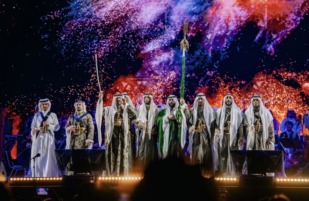The Saudi Arabia Pavilion at Expo 2025 Osaka celebrated the Kingdom’s 95th National Day on September 23. (ANJ and X/@KSAexpo2025)