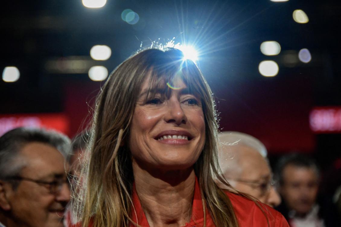 Begona Gomez, wife of Spain's prime minister Pedro Sanchez, attends the 41st congress of the Spanish Socialist Workers Party (PSOE) at the Palacio de Exposiciones in Seville, on December 1, 2024. (File/AFP)