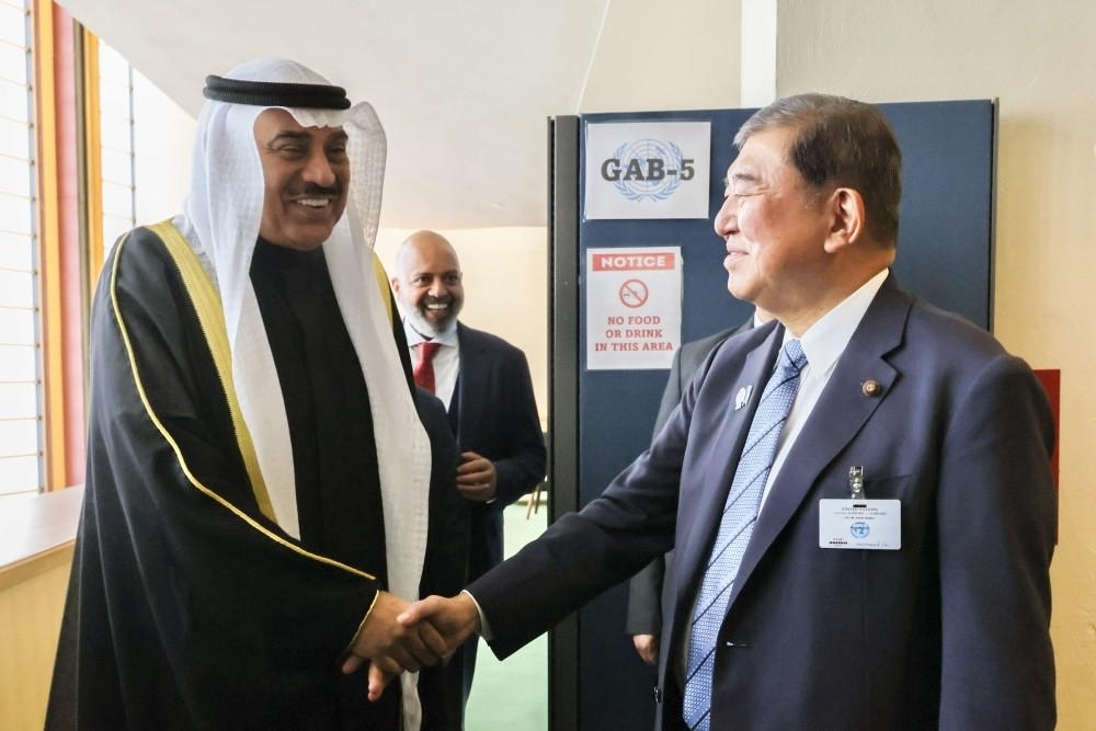 Japanese PM Ishiba Shigeru told Sheikh Sabah Khalid Al-Hamad Al-Sabah, the Crown Prince of Kuwait, on Tuesday that he plans to further upgrade bilateral relations between the two countries based on their Comprehensive Strategic Partnership, Japan’s Foreign Ministry reported. (MOFA)