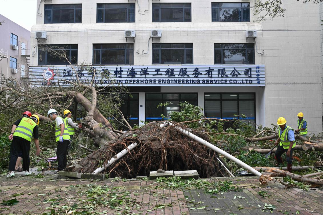 Typhoon Ragasa churned into Guangdong, home to tens of millions of people, with winds up to 145 kilometers per hour. (AFP)