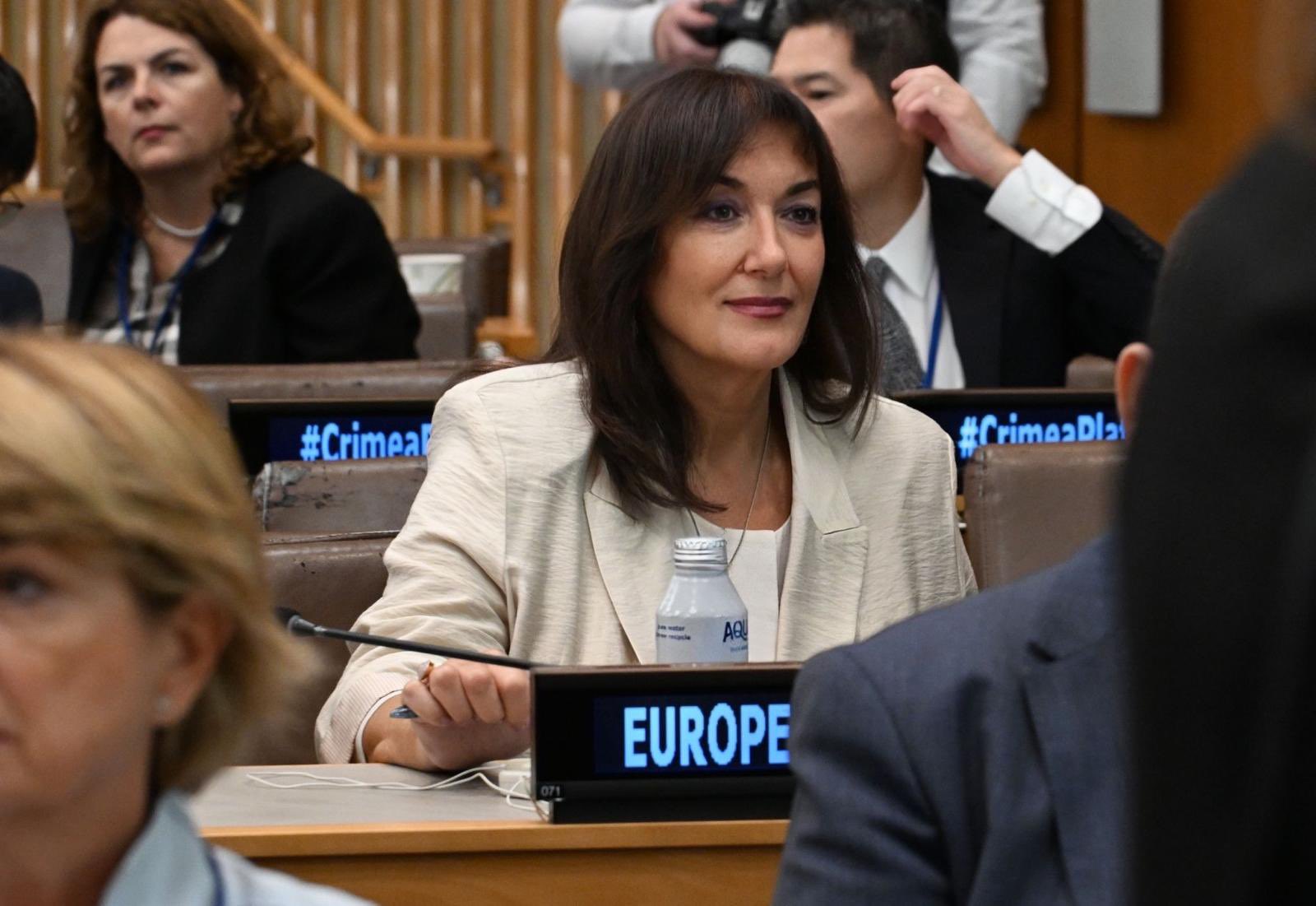 Dubravka Suica emphasized that lasting peace in the Middle East requires inclusive partnerships, sustained financial support, and above all a genuine commitment from all regional and international stakeholders. (X/@dubravkasuica)