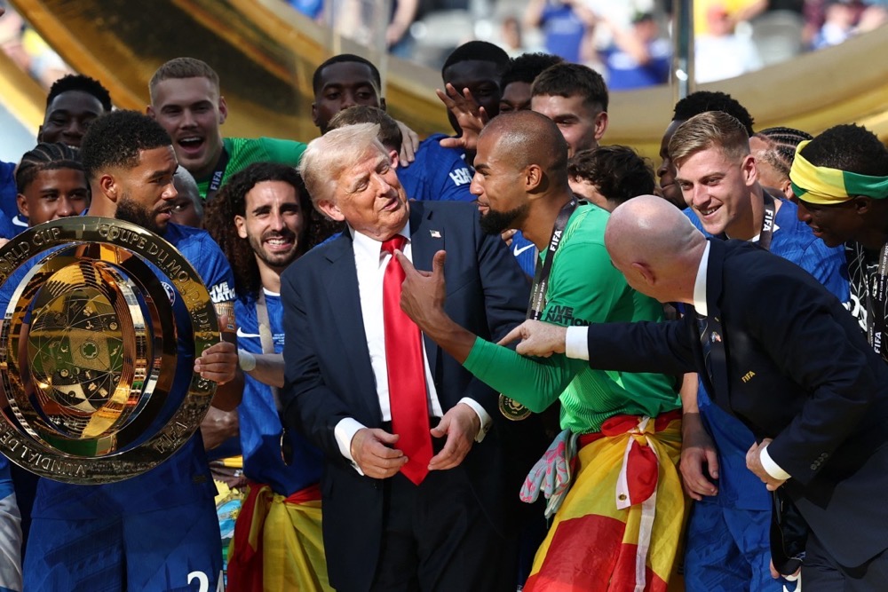 Trump cited his policies as helping make the country safer ahead of the World Cup. (AFP)