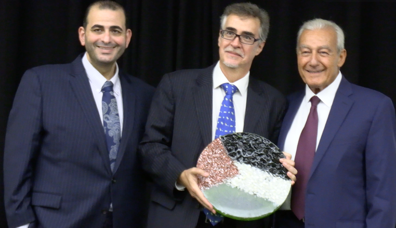 National ADC Executive Director Abed Ayoud, Spain’s Political Counselor Agustin Rebollo and ADC Chairman Safa Rifka. (Supplied)