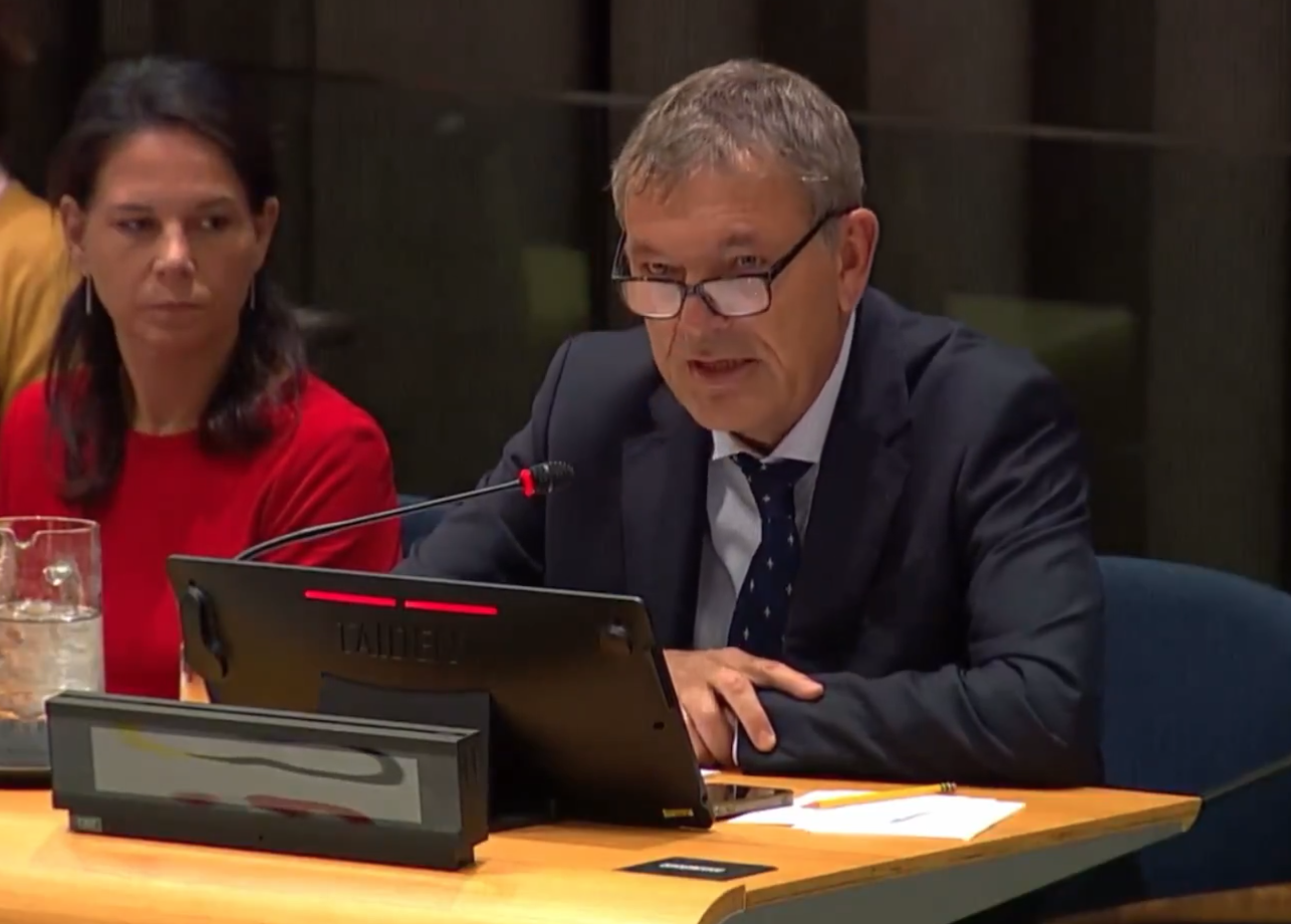UNRWA Commissioner-General Philippe Lazzarini addresses the ministerial meeting on his agency at the UN General Assembly. (UNRWA X account)
