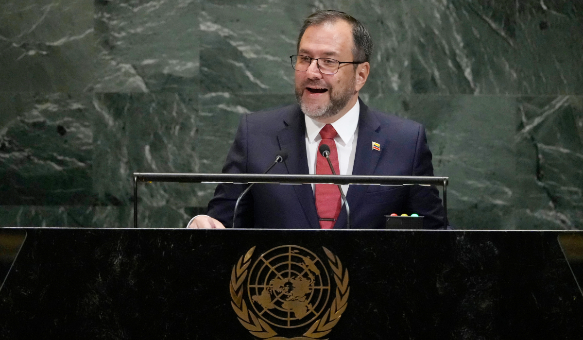 Minister for Foreign Affairs of Venezuela Yvan Gil Pinto addresses the 80th session of the United Nations General Assembly, Friday, Sept. 26, 2025, at U.N. headquarters. (AP)