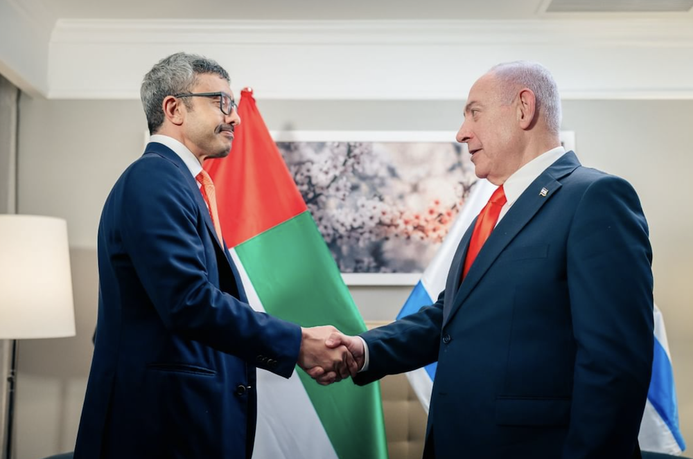 UAE Foreign Minister Sheikh Abdullah bin Zayed stressed the urgent need for ending the Gaza war during a meeting with Israeli Prime Minister Benjamin Netanyahu on the sidelines of the UN General Assembly in New York. (WAM)