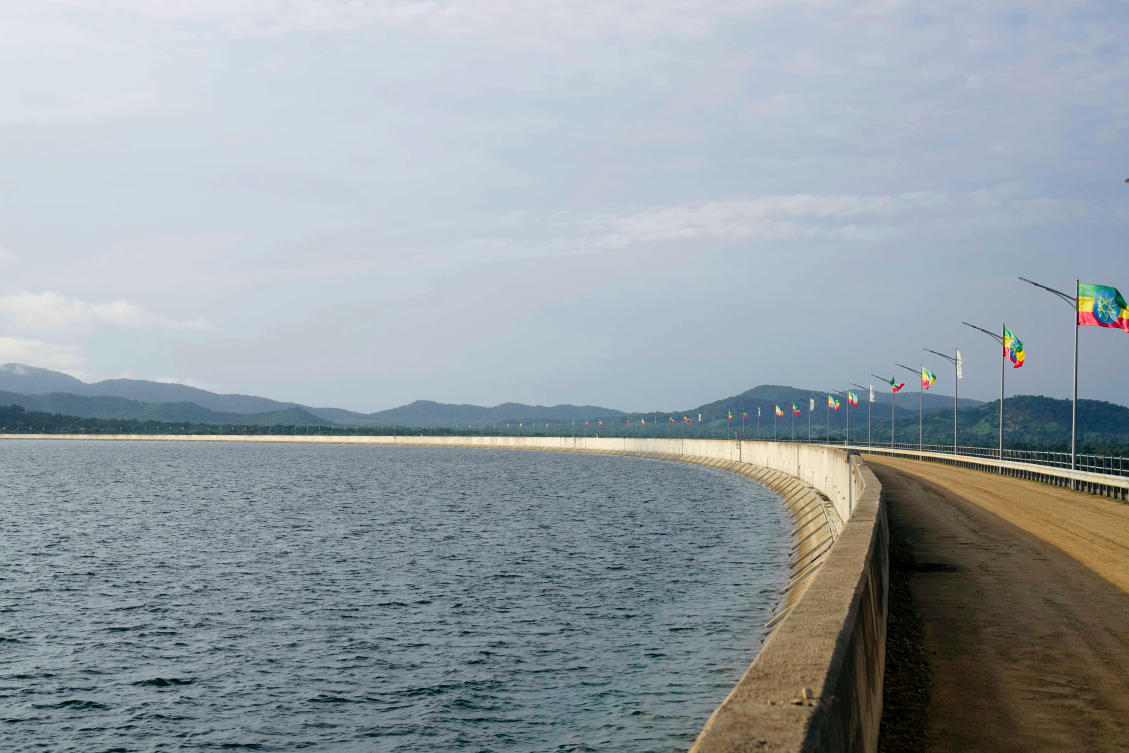 The Sudanese irrigation ministry warned that water flow has been high for four consecutive days as dams in the area discharged excess water. Above, the Grand Ethiopian Renaissance Dam in Ethiopia, which borders Sudan. (AP)