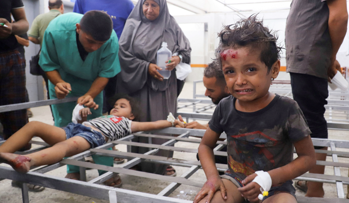 Wounded Palestinians receive treatment at Al-Shifa Hospital after being injured in an Israeli strike, amid an Israeli military operation, according to medics, in Gaza City, September 29, 2025. (REUTERS)