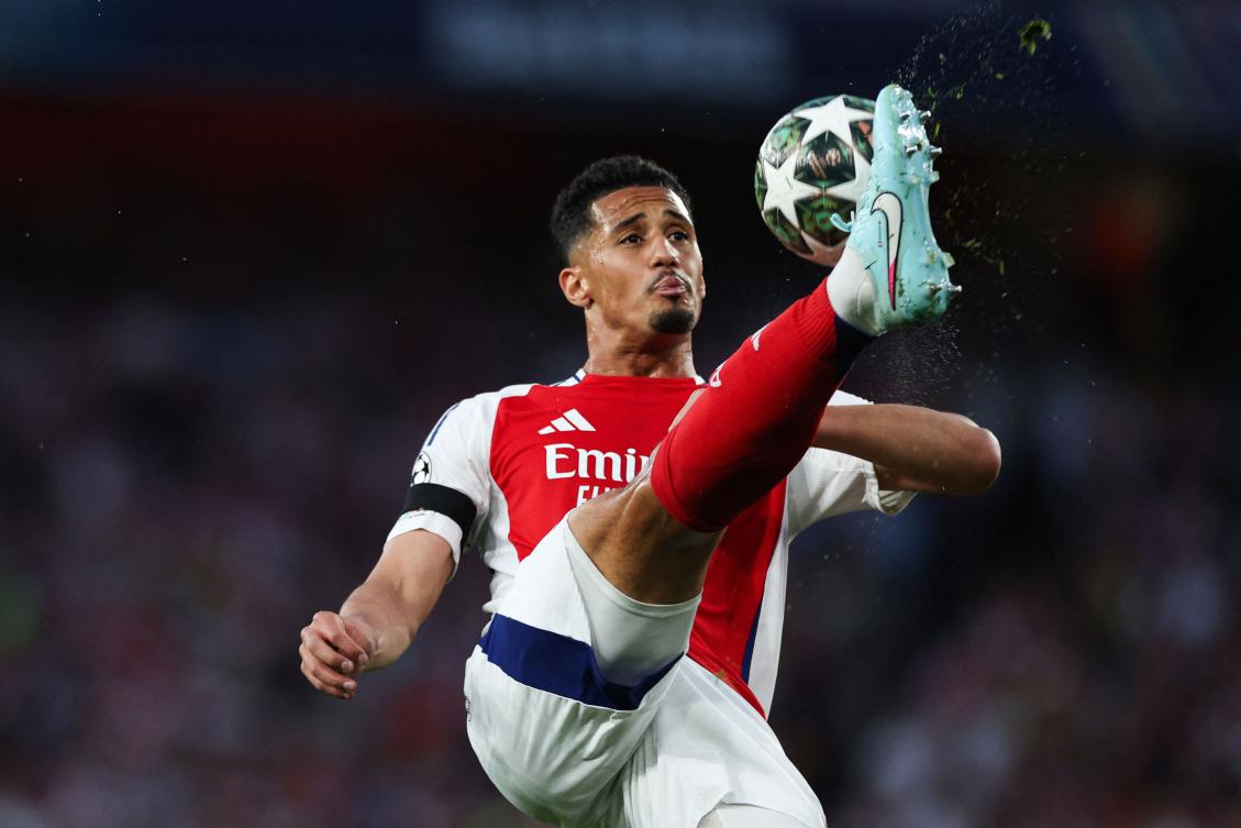 William Saliba has signed a new long-term contract with Arsenal, the Premier League club announced on Tuesday. (AFP)