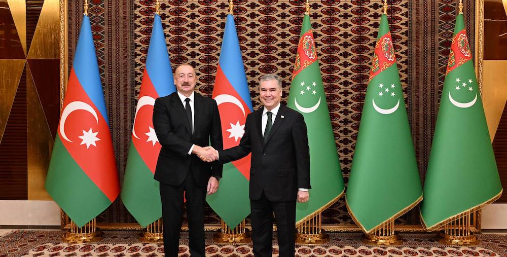 Azerbaijani President Ilham Aliyev traveled to Turkmenbashi, Turkmenistan, for meetings with Gurbanguly Berdimuhamedov.