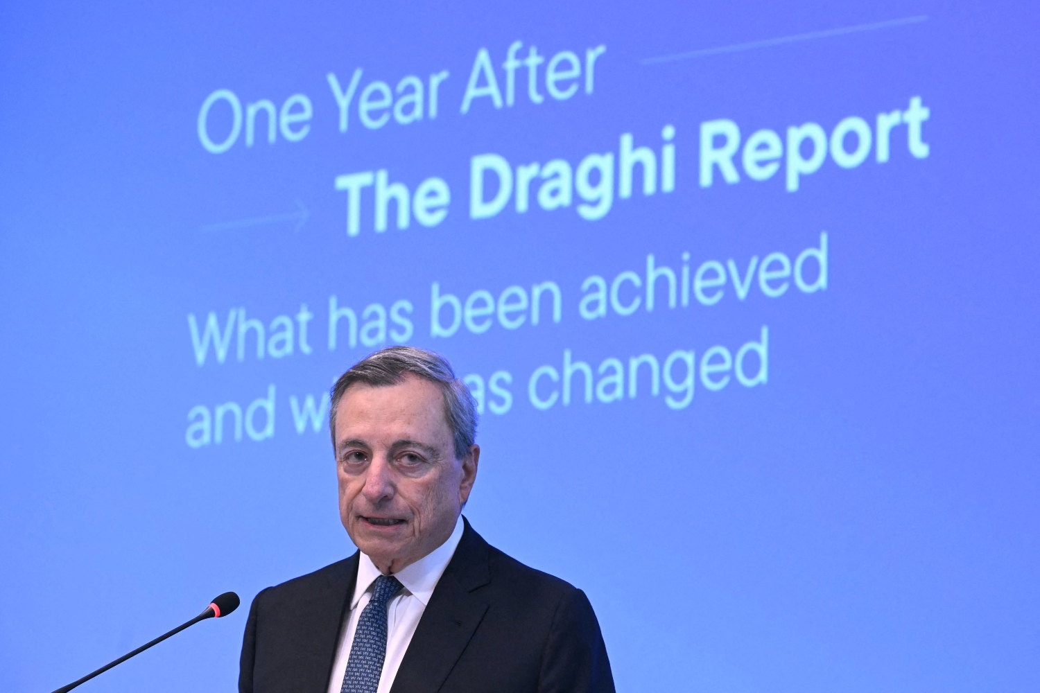 After Draghi’s report was launched a year ago, only about 10 percent of his recommendations have been fully implemented (AFP)
