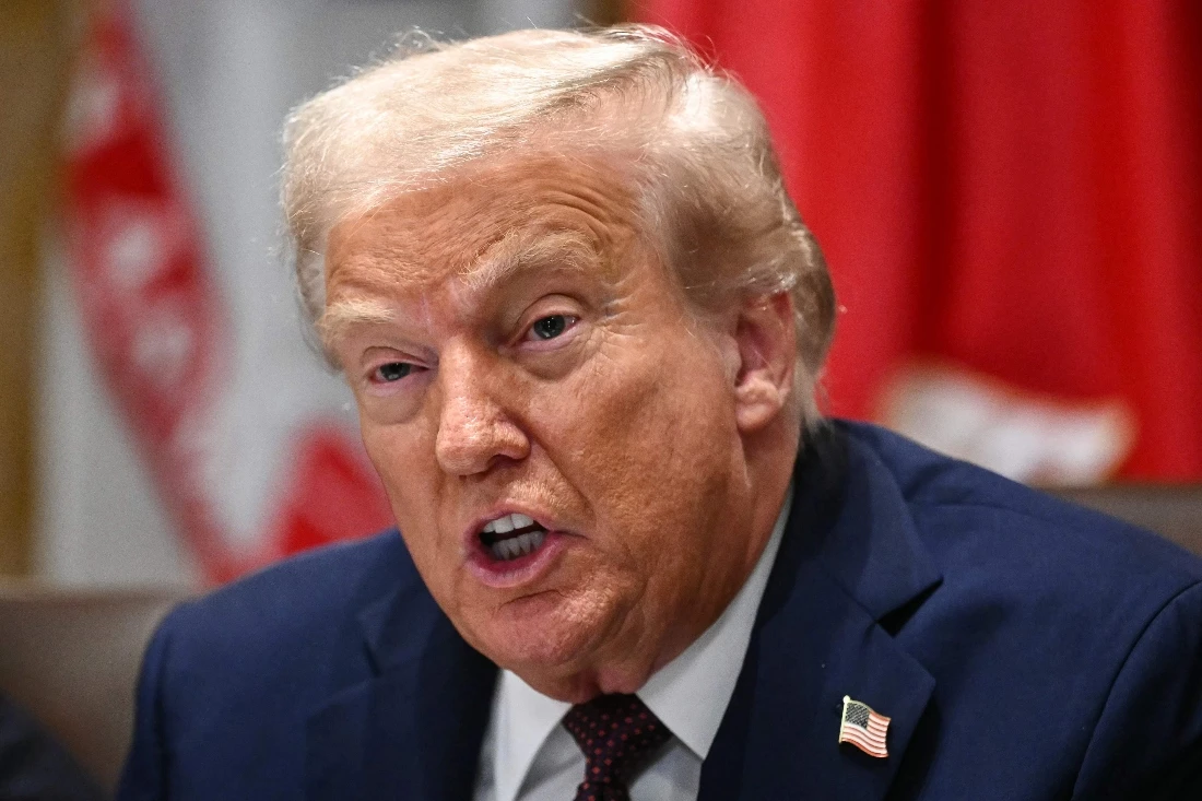 American President Donald Trump speaks during a cabinet meeting in the Cabinet Room of the White House in Washington. (AFP)