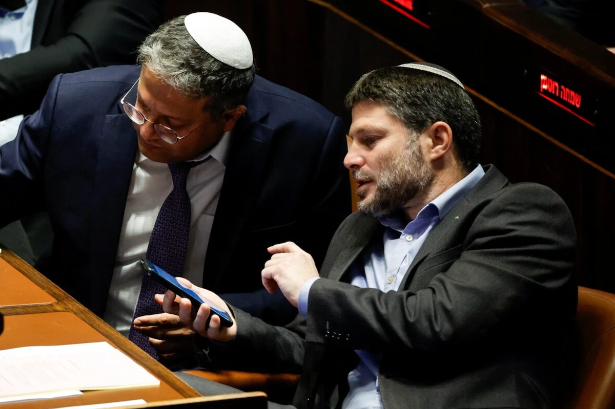 Israel’s National Security Minister Itamar Ben Gvir and Finance Minister Bezalel Smotrich will be sanctioned and “not be able to enter Spanish territory.” (File/Reuters)