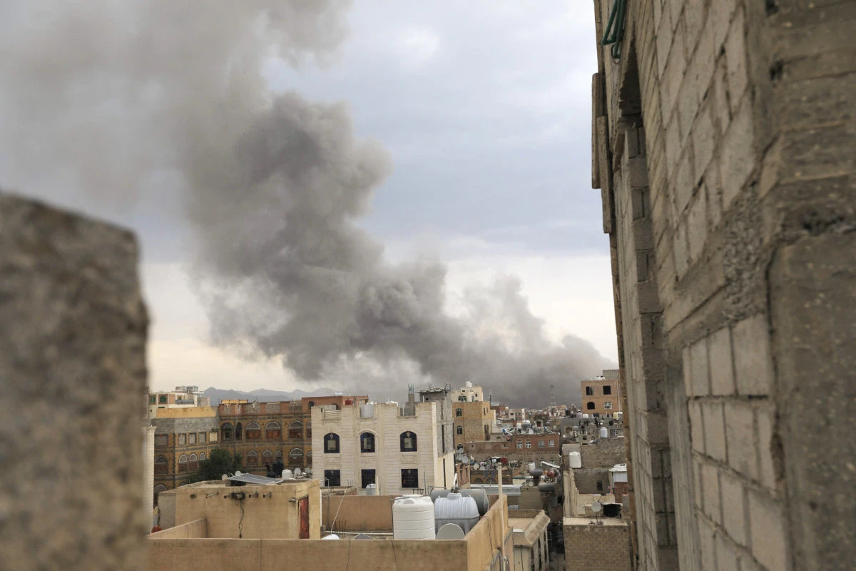 Smoke billows after Israeli strikes on Yemen's Houthi-held capital Sanaa on September 10, 2025. (AFP)