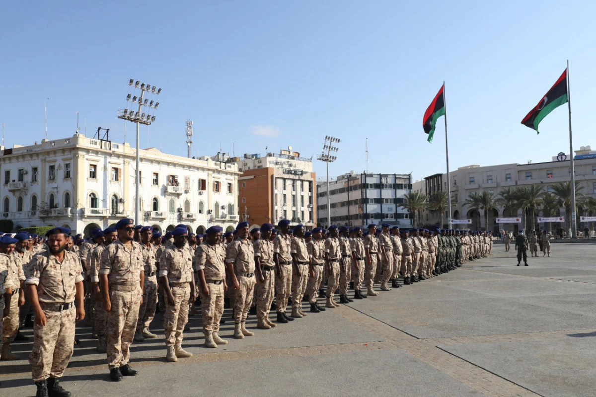 Libyan soldiers take part in a military parade in the capital Tripoli. (AFP file photo)