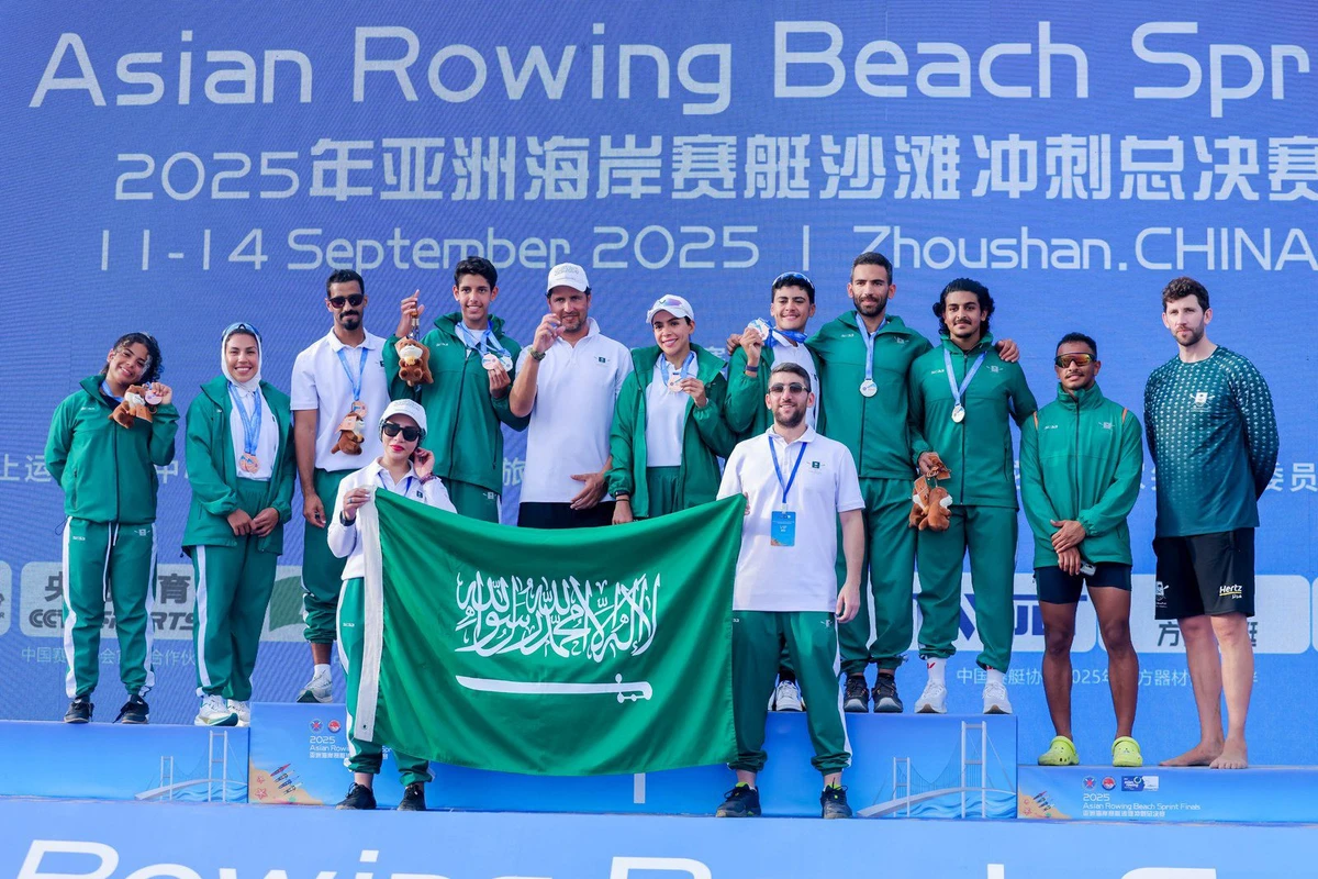 Saudi Arabia has claimed six medals at the 2025 Asian Rowing Beach Sprint Finals in China. (Supplied)