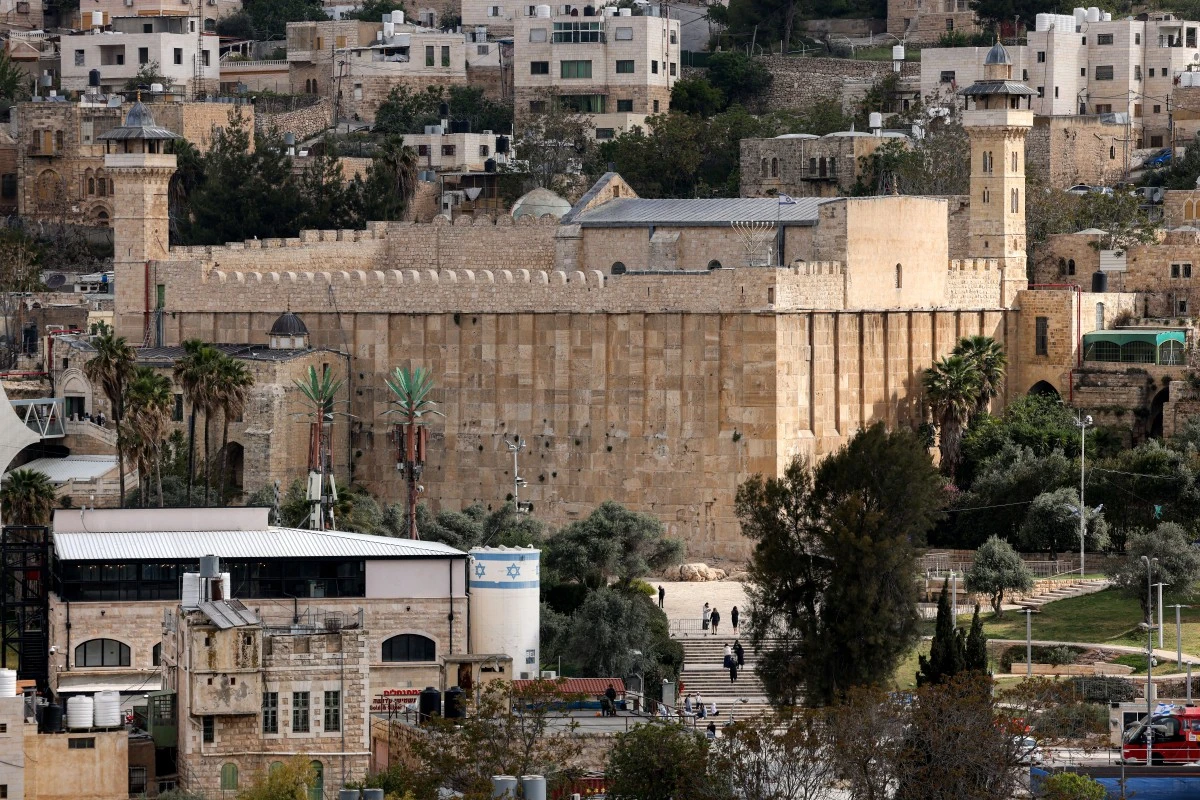 The Ibrahimi Mosque was closed for Palestinians and Muslims during the Jewish holiday of Passover, in the city of Hebron in the occupied West Bank, April 15, 2025. (AFP)
