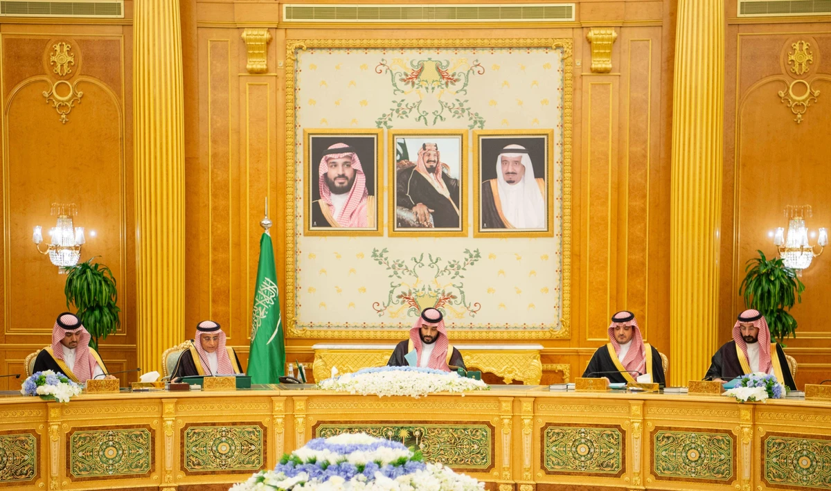 Saudi Crown Prince Mohammed bin Salman chairs the Cabinet session on Tuesday. (SPA)
