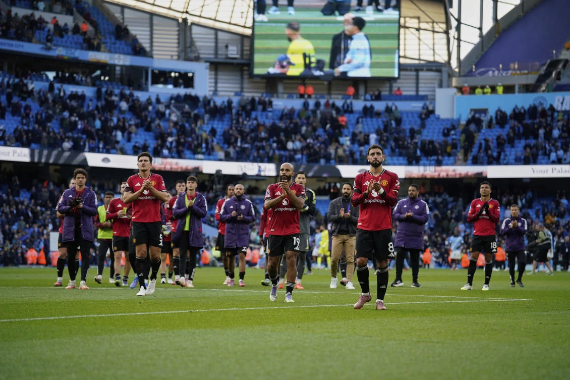 Manchester United has racked up losses of about £175 million since fiscal 2023. (AP)