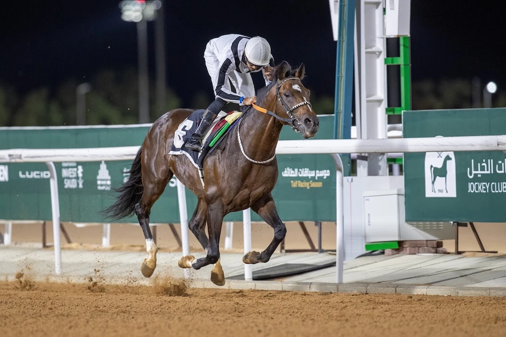 Tilal AI-Khalediah winning the 2024 Prince Abdullah Al-Faisal Cup. (JCSA/Ibrahim Almuzinia)