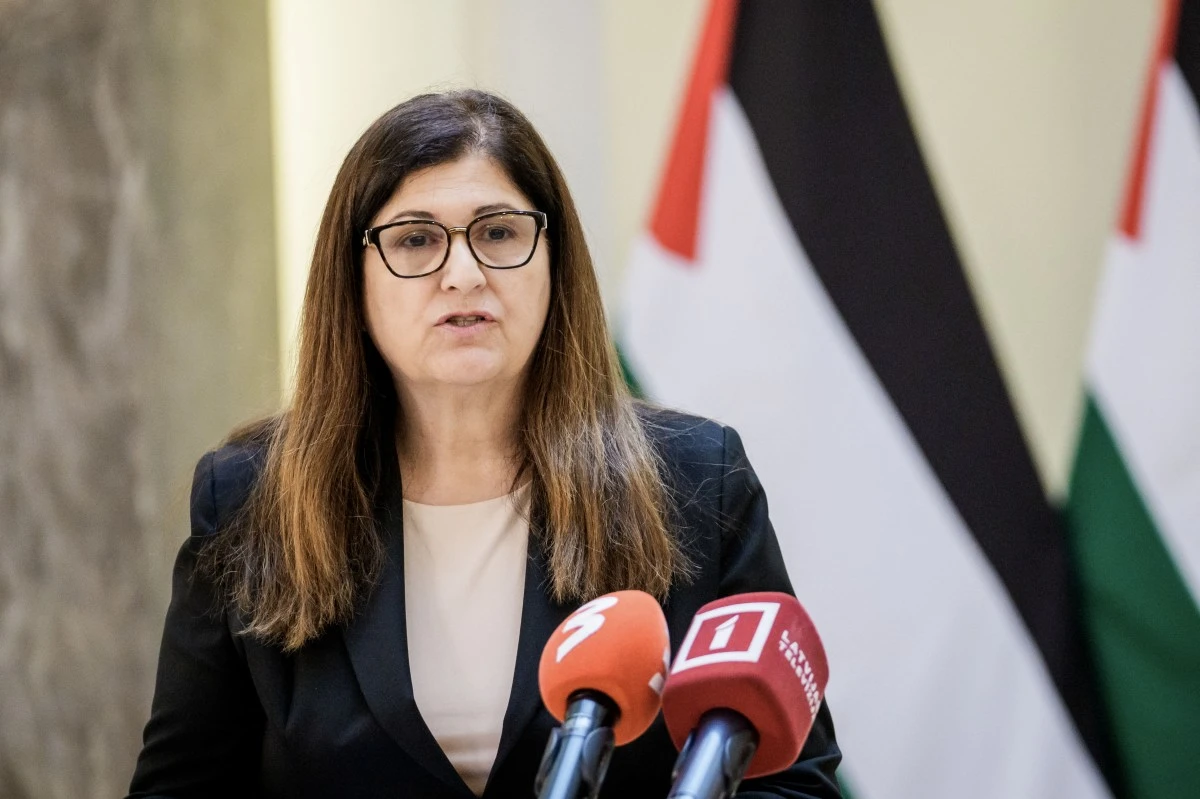 Palestinian Authority’s Foreign Affairs Minister Varsen Aghabekian attends a press conference on August 28, 2025 in Riga, Latvia. (File/AFP)