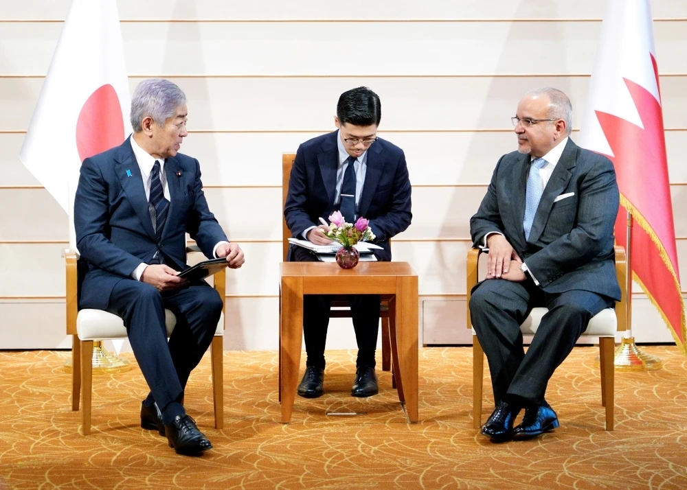 In their meeting in Tokyo on Friday, Iwaya and Prince Salman also exchanged views on the situation in the Middle East, including Gaza. (MOFA)