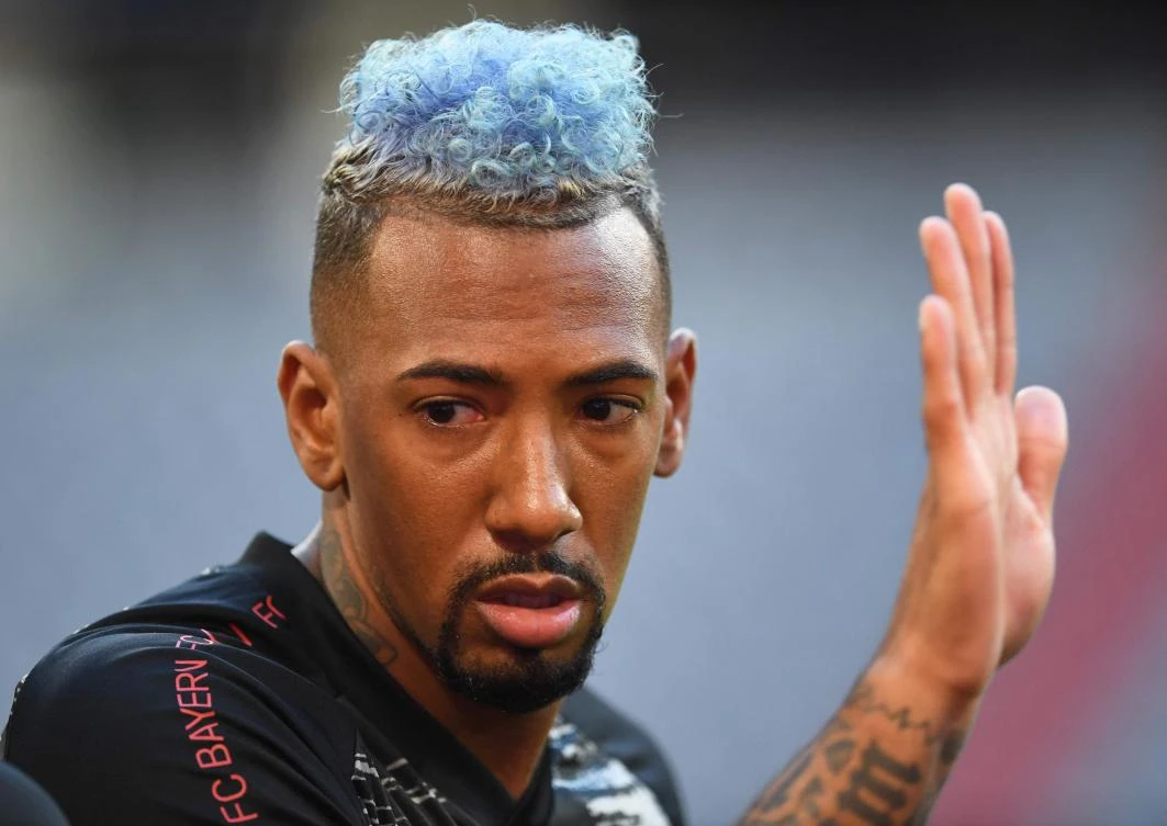 Bayern Munich's German defender Jerome Boateng warms up prior to the German first division Bundesliga football match FC Bayern Munich vs Hertha Berlin on October 4, 2020 in Munich. (FILE/AFP)