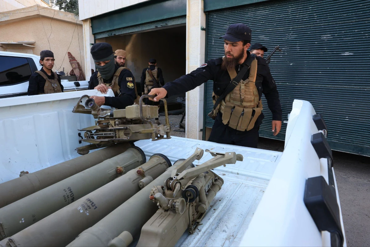 Weapons and ammunition allegedly seized by Syria's Internal Security Command during a security operation in the towns of Sa’sa and Kanaker in western rural Damascus. (Syria's Ministry of Interior photo)