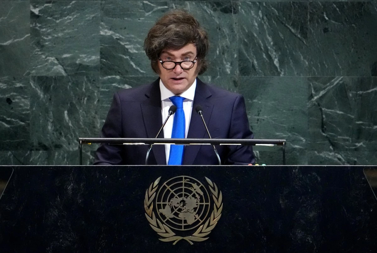 Argentinian President Javier Milei addresses the United Nations General Assembly at UN headquarters in New York City. (AFP)