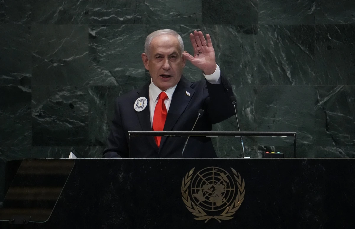 The mass walkout of delegates at UNGA made Netanyahu feel that the Israeli fortress is genuinely threatened by isolation (AFP)