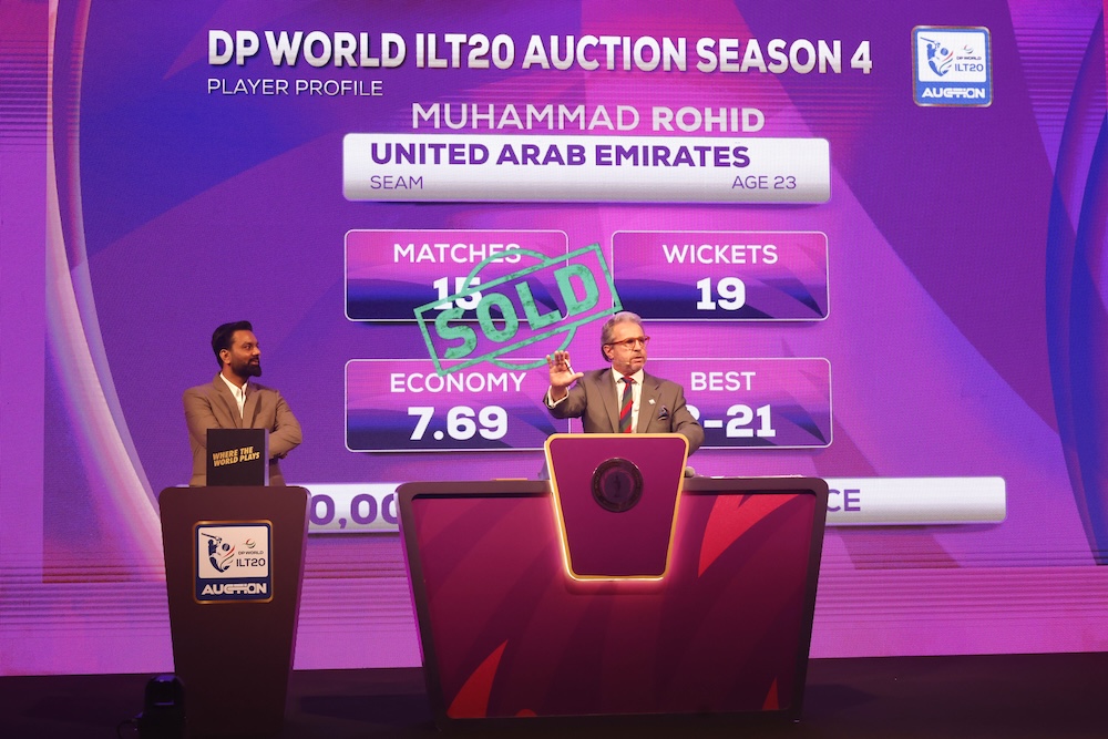The DP World ILT20 Season 4 Auction took in Dubai. (Supplied)