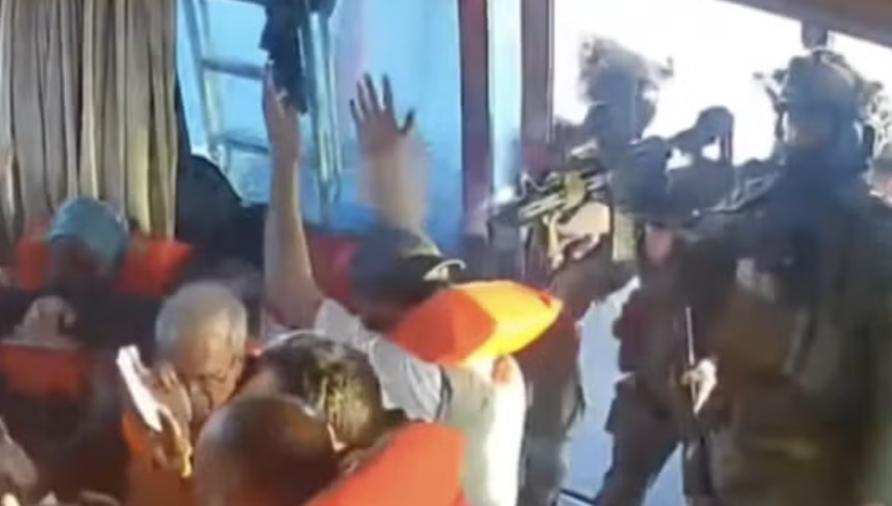 A British-Polish activist detained on board an aid flotilla bound for Gaza has accused the UK’s Prime Minister Keir Starmer of “moral bankruptcy” for failing to act after the vessel was intercepted by Israeli forces. (Screenshot/Global Sumud Flotilla)