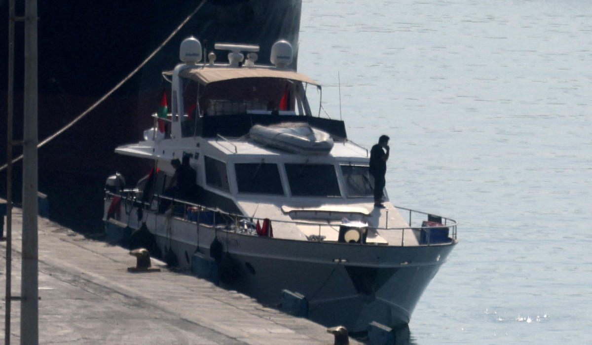 The vessel carrying 21 foreigners asked to dock in Larnaca for refuelling and humanitarian reasons, a government spokesperson said on X. (REUTERS)
