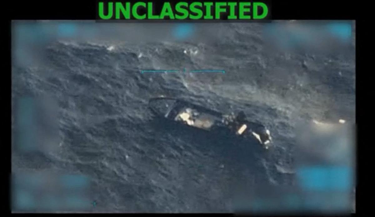 This screen grab from a video posted by US President Donald Trump on his Truth Social account on September 15, 2025, shows what President Trump says is US Military forces conducting a strike on a boat carrying alleged drug traffickers in the Caribbean Sea in the SOUTHCOM area of responsibility on Monday, September 15, 2025. (FILE/AFP)