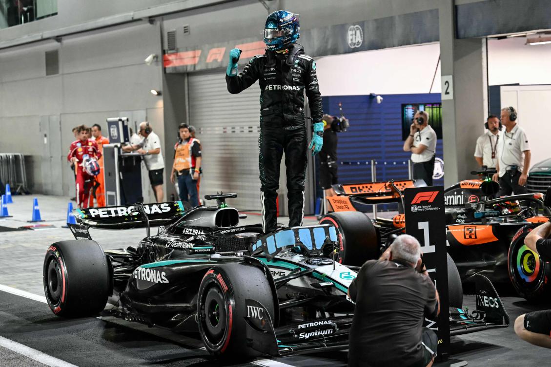 George Russell puts Mercedes on pole at Singapore Grand Prix
