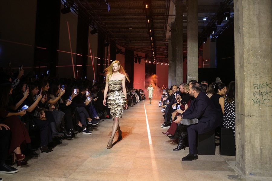 Lebanese couturier Elie Saab revealed his Spring/Summer 2026 collection at Paris Fashion Week. (AFP)
