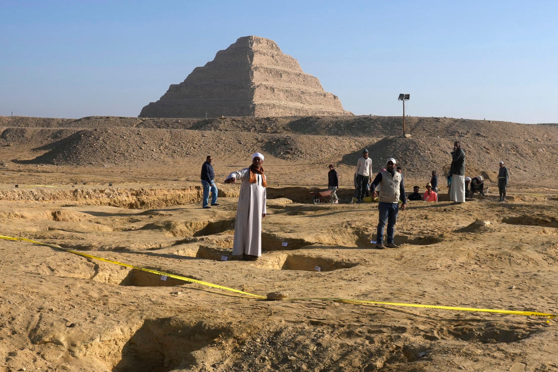 A limestone pharaonic painting vanishes from the famed Saqqara necropolis in Egypt