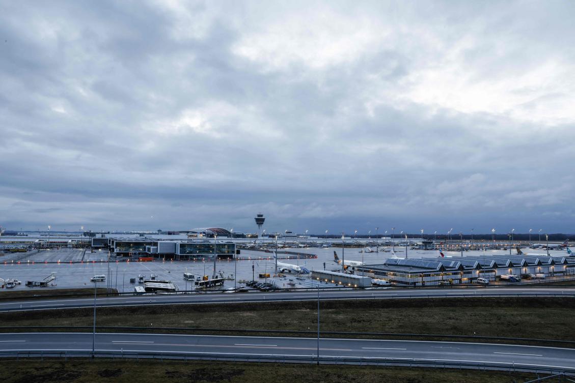 (FILES) General view of Munich International Airport in Munich, southern Germany, on early February 20, 2024. (AFP)