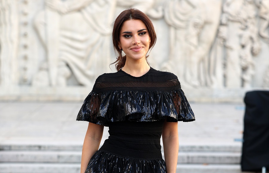 Nojoud Al-Rumaihi attended Lebanese couturier Elie Saab’s Spring/Summer 2026 showcase. (Getty Images)