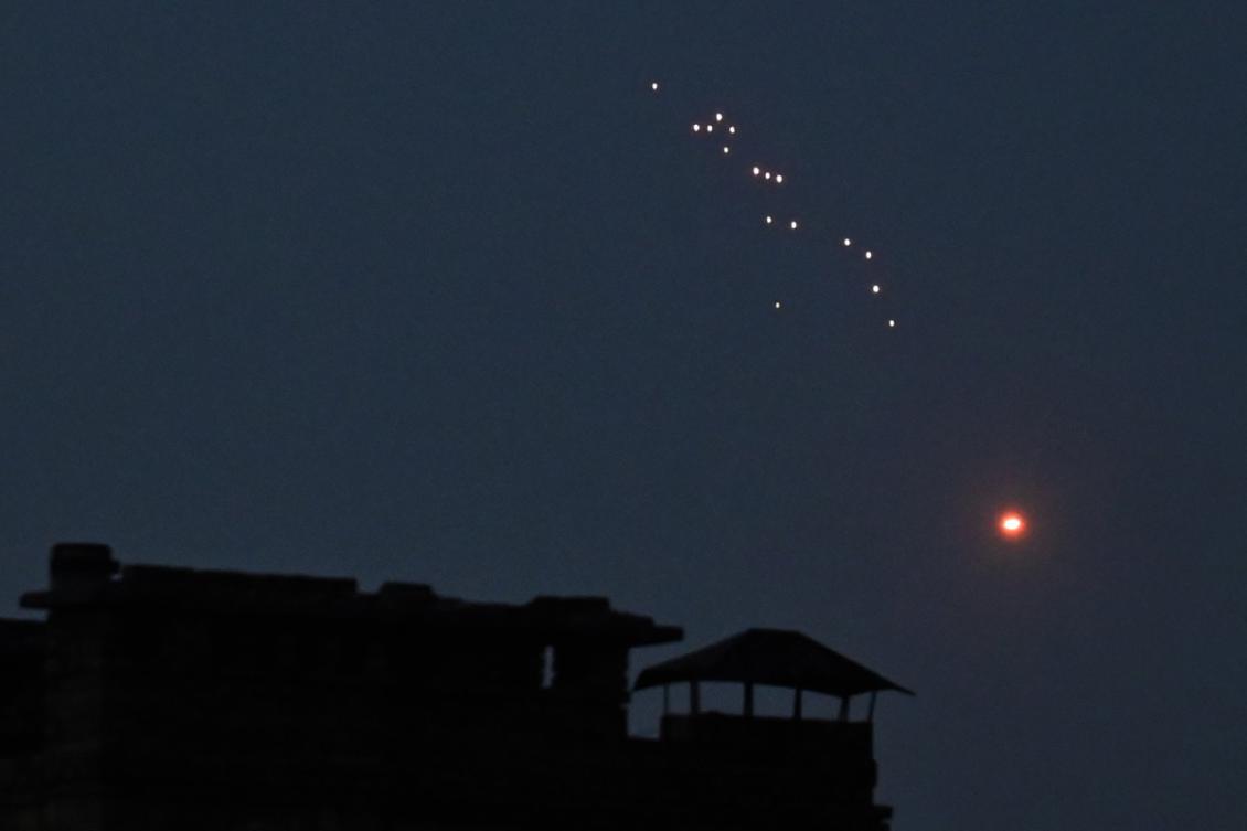 The Ukrainian air defence fires at Russian drones above Kyiv during overnight during mass drone and missile strikes on Ukraine on September 20, 2025. (File/AFP)
