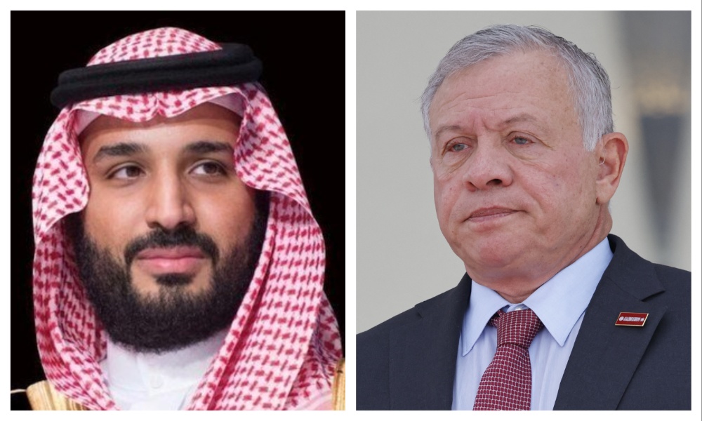 Saudi Crown Prince Mohammed bin Salman and Jordan’s King Abdullah II. (File/SPA/AFP)