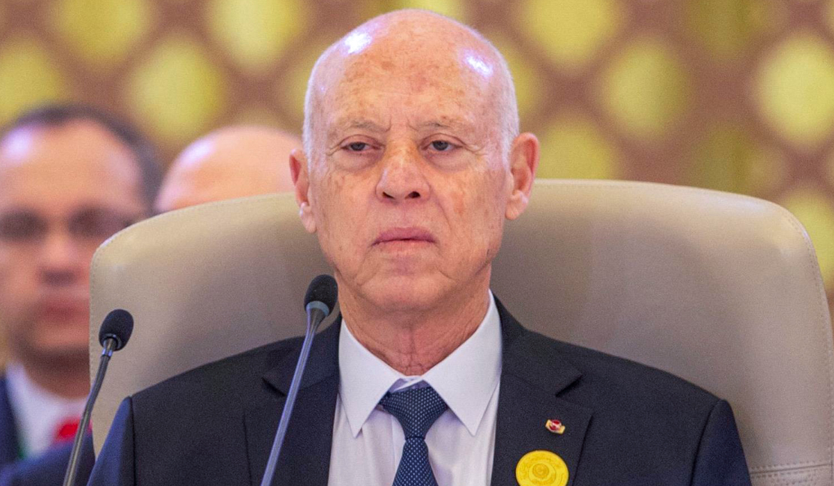 Tunisian President Kais Saied attending the Arab League Summit in Jeddah. (SPA)